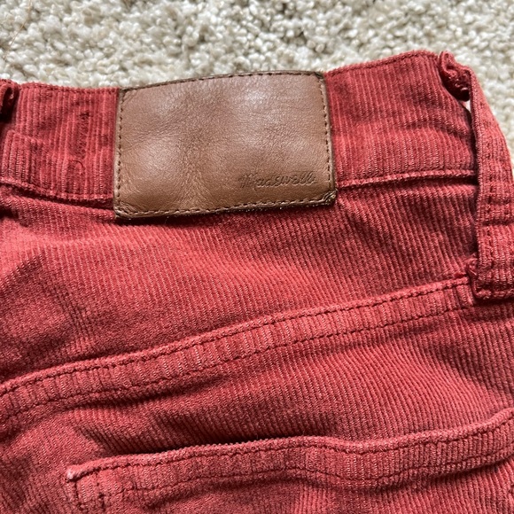 Madewell Cali Demi Boot Red Cropped Corduroy Pants Jeans Size 23 Button Front - Picture 11 of 11